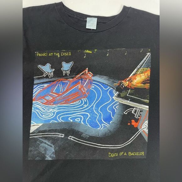 Panic At The Disco Death Of A Bachelor Graphic T-shirt Women Small Black Music - Picture 2 of 5